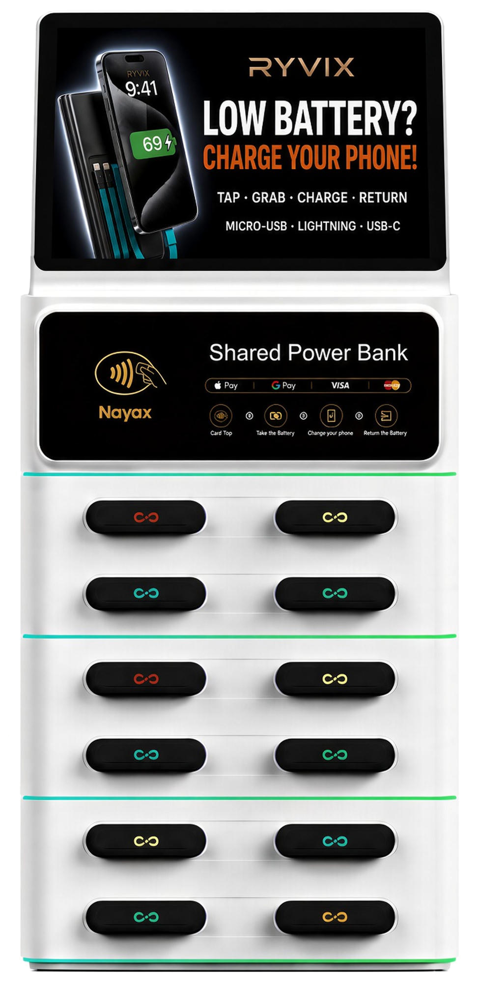 Ryvix 1, 12 charging banks
